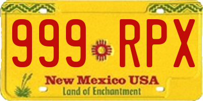 NM license plate 999RPX