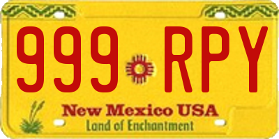 NM license plate 999RPY