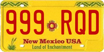 NM license plate 999RQD