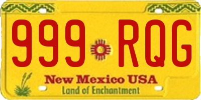 NM license plate 999RQG