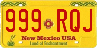 NM license plate 999RQJ