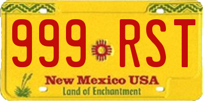 NM license plate 999RST
