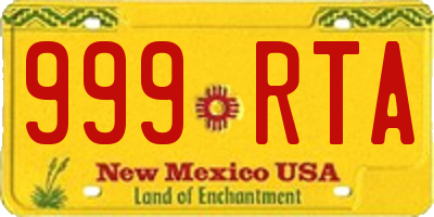 NM license plate 999RTA