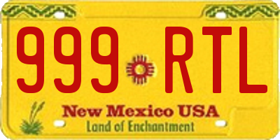 NM license plate 999RTL