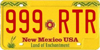 NM license plate 999RTR