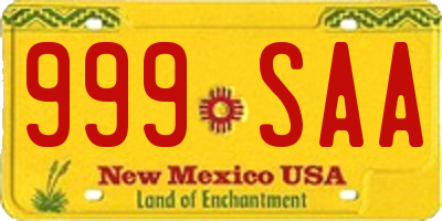 NM license plate 999SAA