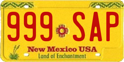 NM license plate 999SAP