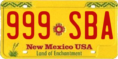 NM license plate 999SBA