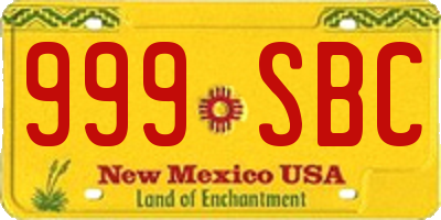 NM license plate 999SBC