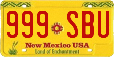 NM license plate 999SBU