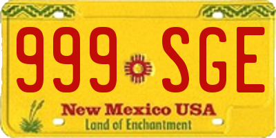 NM license plate 999SGE