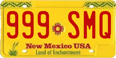 NM license plate 999SMQ