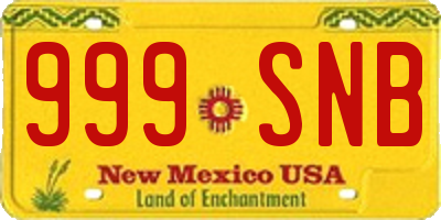 NM license plate 999SNB