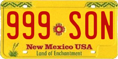 NM license plate 999SON