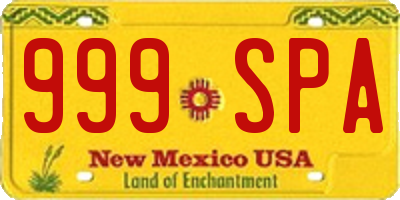 NM license plate 999SPA
