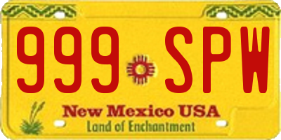 NM license plate 999SPW