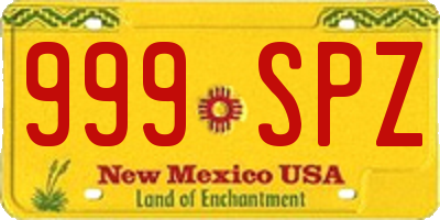 NM license plate 999SPZ