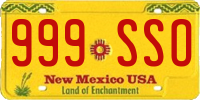 NM license plate 999SSO