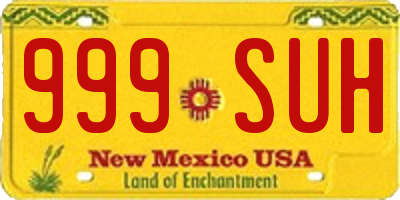 NM license plate 999SUH