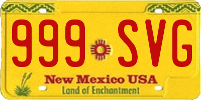 NM license plate 999SVG