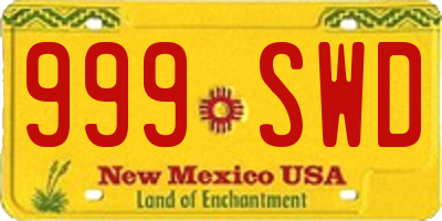 NM license plate 999SWD