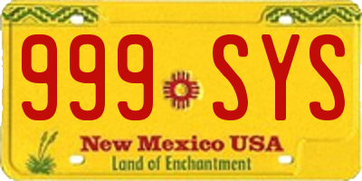 NM license plate 999SYS