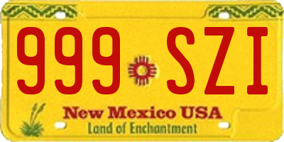 NM license plate 999SZI