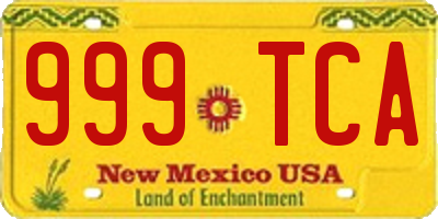 NM license plate 999TCA