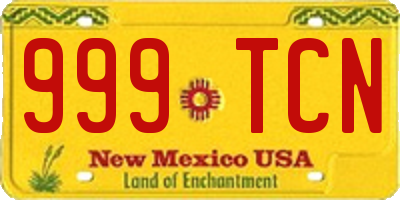 NM license plate 999TCN