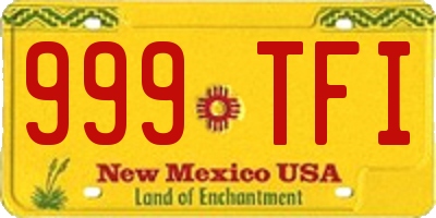 NM license plate 999TFI