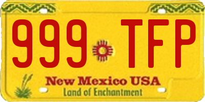 NM license plate 999TFP