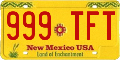NM license plate 999TFT