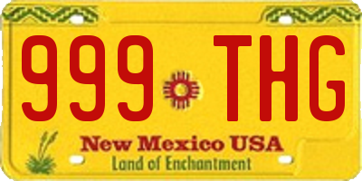 NM license plate 999THG