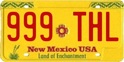 NM license plate 999THL