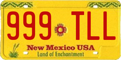 NM license plate 999TLL