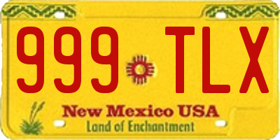 NM license plate 999TLX