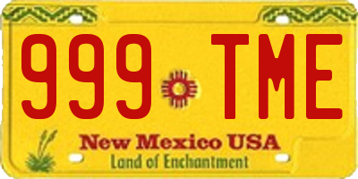 NM license plate 999TME