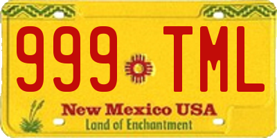 NM license plate 999TML
