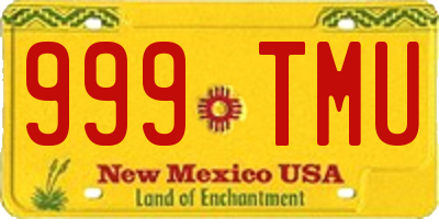 NM license plate 999TMU