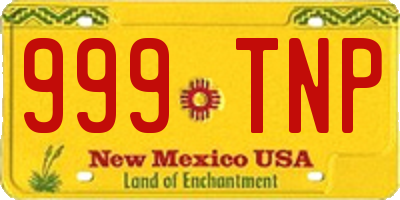 NM license plate 999TNP