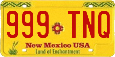 NM license plate 999TNQ