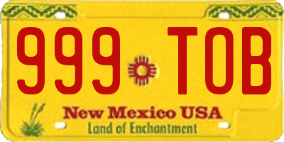 NM license plate 999TOB