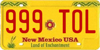 NM license plate 999TOL