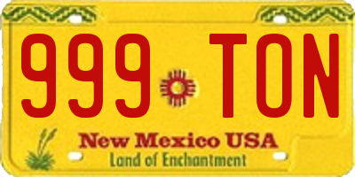 NM license plate 999TON