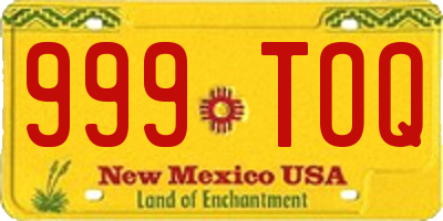 NM license plate 999TOQ