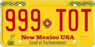NM license plate 999TOT