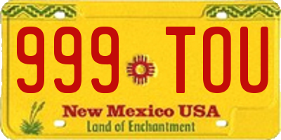 NM license plate 999TOU