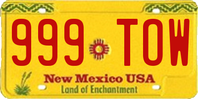 NM license plate 999TOW