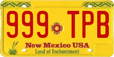 NM license plate 999TPB