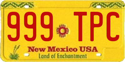 NM license plate 999TPC